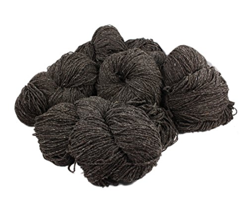 Aran Knitting Yarn Dark Jacob Wool Made in Ireland Six Hanks