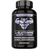 Prime Labs L Glutamine Capsules 600mg - Supports Strength, Muscle Recovery, Immunity, & Gut Health - Amino Acid Supplement - for Men & Women