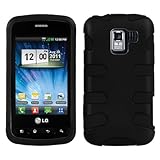 MyBat LGVS700HPCSK040NP Rubberized Fishbone Protective Case for LG: VS700 (Enlighten/ Gelato Q), VM701 (Optimus Slider), LS700 (Optimus Slider)  - 1 Pack - Retail Packaging - Black