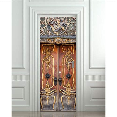 Door Stickers Angle Metal Art Wall Stickers Door Sticker Decals Home Decoration-85X200CM