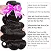 Body Wave Bundles with Closure for Black Women 100% Unprocessed Brazilian Body Wave Human Hair 3 Bundles with 4X4 Lace Closure Free Part Natural Color