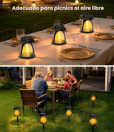 Solar Lights Outdoor Ground 2 Pieces, 2700K Warm White Tungsten Traditional Lights, IP65 Waterproof Solar Light Outdoor Garden for Patio, Driveway, Lawn, Path, Terrace