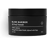 Blind Barber 90 Proof Hair Pomade for Men - Strong Hold, Natural Finish - Water-Based, Matte Pomade for Men with Hops &amp; Tonka Bean - Free of Greasy Oils, Easy to Use - (2.5 Oz)