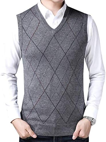 ouxiuli Mens Sleeveless Slim V Neck 