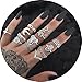 13 Pcs Vintage Women Mid Ring Set Flower Moon Rhinestone Joint Knuckle Nail Midi Ring Set ...