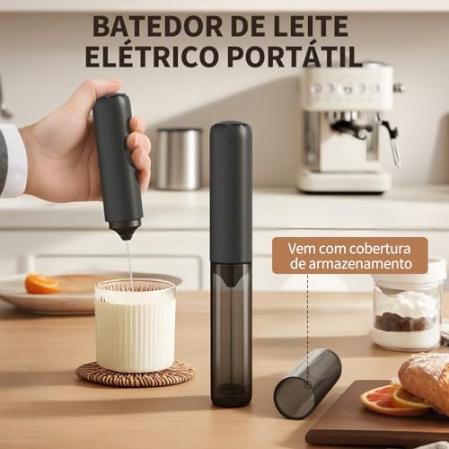 Mini Mixer Portátil USB – Batedor e Espumador Sem Fio, Recarregável, Perfeito Para Café, Latte, Matcha e Chocolate Quente