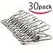 Z ZICOME Stainless Steel Clothespins Metal Clothes Pins for Outdoor Clothesline Laundry Home Kitchen, 40 Pack