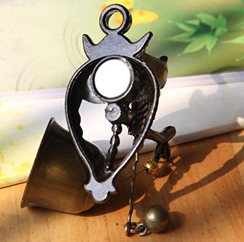 MUAMAX Antique Horse Decorative Bells, Brass Magnetic Suction Door Bells for Shopkeepers, Hanging Bell to Indoor Outdoor Garden Ornaments Gifts (Small) - Thumbnail 2