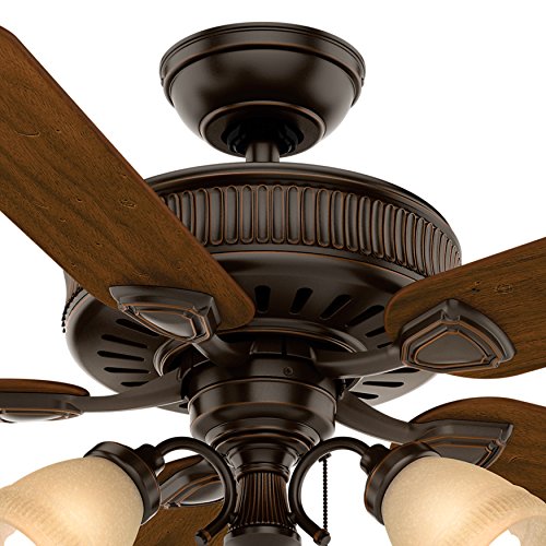 Casablanca Fan 54 inch Traditional Ceiling Fan in Onyx Bengal with a 3-Light Toffee Glass Light Kit, 5 Blade (Certified Refurbished) - Thumbnail 2