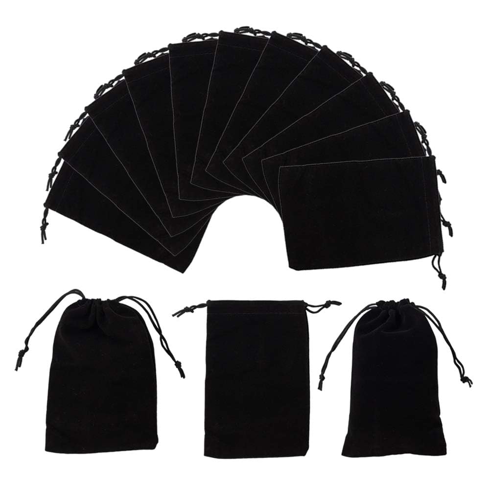 NBEADS 5 Pcs Velvet Bags, 10×15cm Black Velvet Bag for Jewellery Earplug and Key Chains