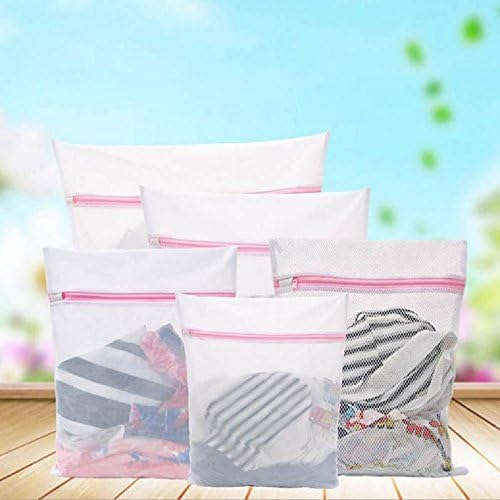 Nicecho Mesh Laundry Bags Set of 5 Wash Bag for Delicates, Travel, Bras, Hosiery, Stocking, Underwear, Lingerie, Washing- 1 XXL 1 Extra L, 1 Large, 1 Medium, 1 Small