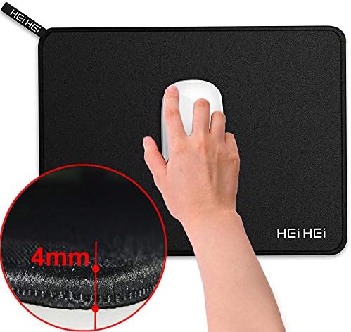 Mouse Pad, Gaming Mousepad Small Mouse Pads Black Classic Mouse Mat with Stitched Edges, Non Slip Base for Computer, Laptop, Desktop, Office