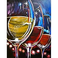 5D Diamond Painting, feilin Full Drill Diamond Art kit Embroidery Painting Cross Stitch Diamond Mosaic Set DIY Art Craft Home Decor Wine Glass 30X40cm