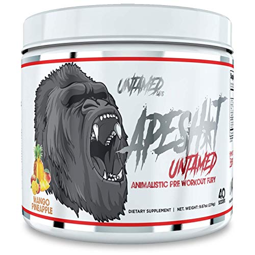 Untamed Labs Ape Sh*t, Pre-Workout Supplement, Immediate and Sustained Energy, Increased Performance and Endurance, Elevated Nitric Oxide Production, Mango Pineapple, 40 Scoops
