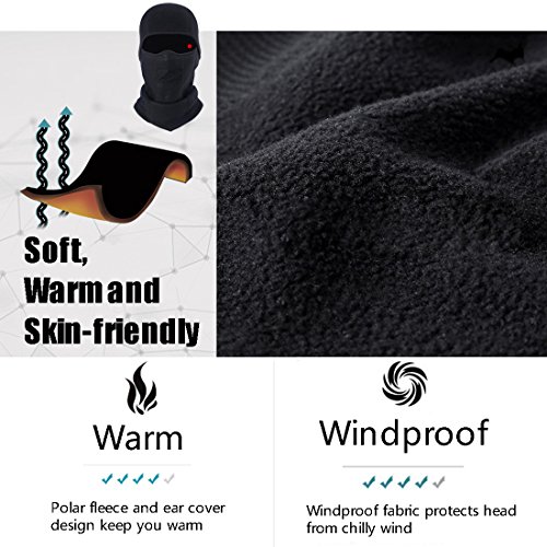 Xianheng Balaclava Face Mask Winter Outdoor Sports Cold Weather Neck Warmer Windproof for Men Women SKi Cycling Motorcycle Snowboard Hiking Running,Black