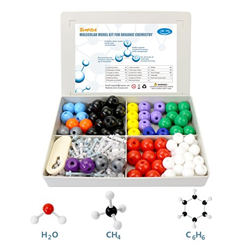 SIMPZIA Chemistry Molecular Model 240 Pieces Inorganic Chemistry Model Kit that with 153 Bonds,86 Atoms,And a Removal Tool for Home Science tools Advanced Chemistry kit