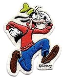 GOOFY head Dippy Dawg wears green hat and running with black bag Disney Embroidered Iron On / Sew On Patch