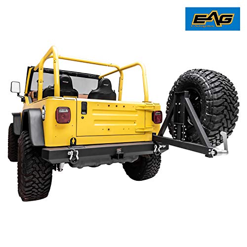 EAG Classic Rear Bumper with Tire Carrier Black Textured Fit for 8706