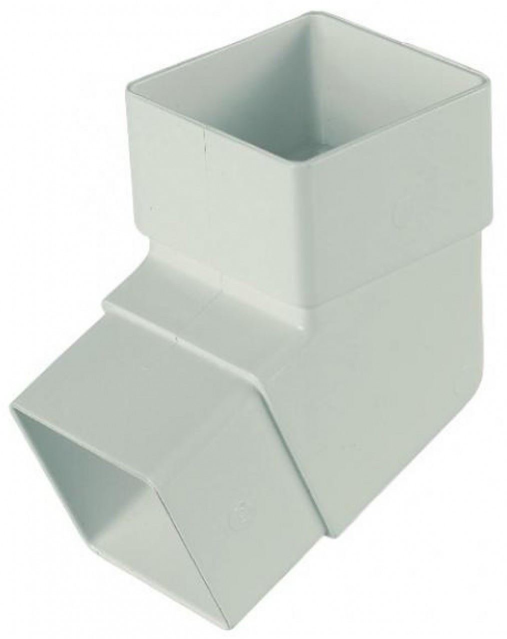 FLOPLAST 65mm Square Downpipe 112.5 Degree Offset Bend - White