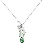 TYZCOS 925 Sterling Silver Elegant Green Necklace for Women,Adjustable 17.7-19.7 Inch Chain, Valentine's Day Anniversary Birthday Gifts for Wife Girlfriend