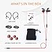 Parasom Headset, R2 Magnet Attraction Sport in-Ear Earbuds Heaphones Earphones with Mic Stereo Bass & Phone and Track Control (Black/Red)