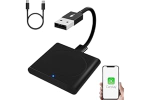 DKGEA Wireless Carplay Adapter for Apple iPhone iOS 10+, Converts Wired to Wireless Carplay Dongle, Plug & Play Carplay for Cars from 2015