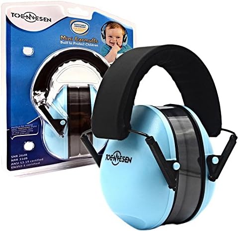 Toennesen Baby Earmuff Hearing Protection Foldable Headband Ear Defenders for Kids Infant Children and Adults Noise Reduction Protector, Sky Blue