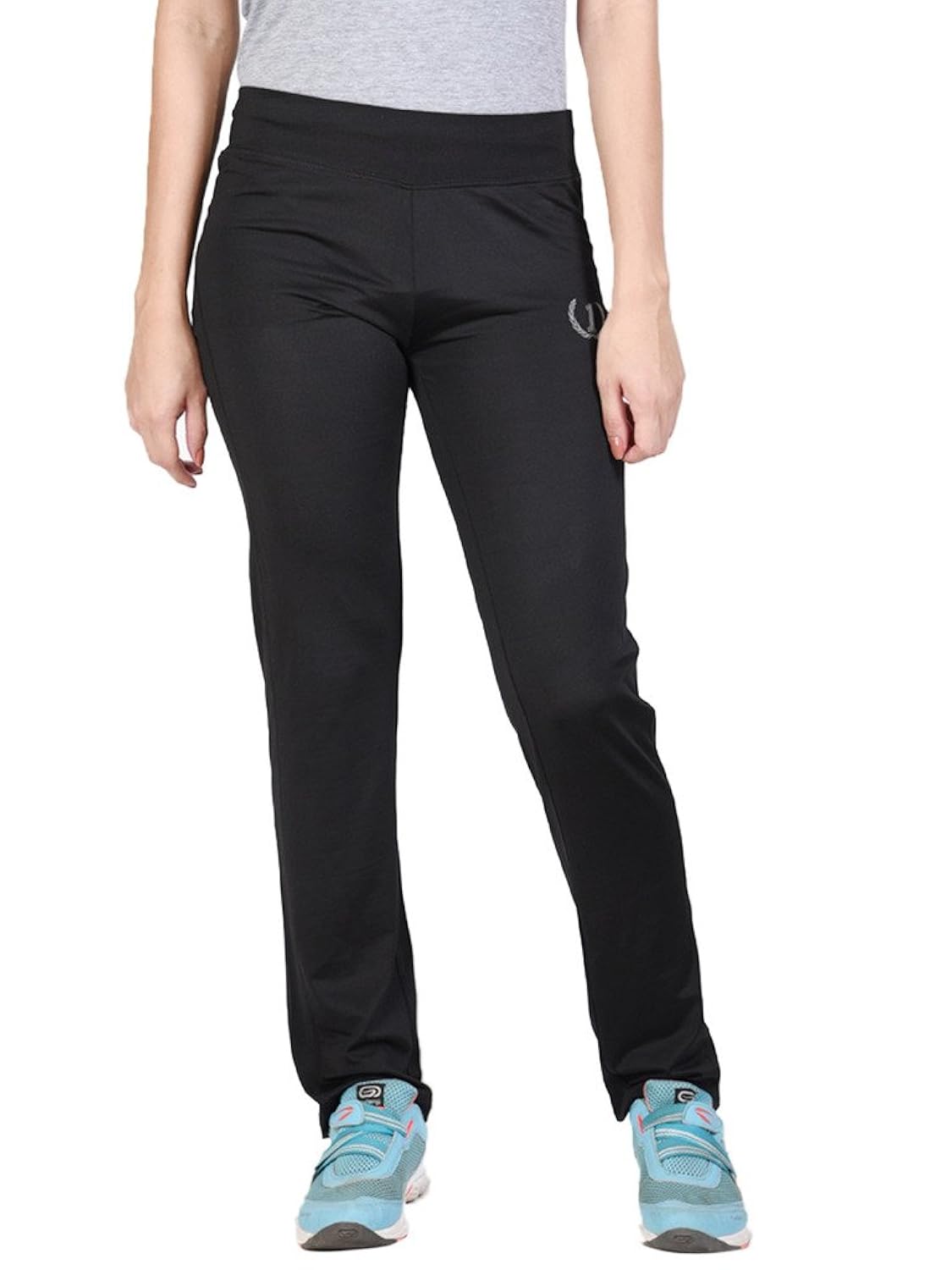 onesport women's polyester spandex jersey black track pants(onsp15bl-p)