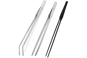 CRITTZOO 3Pcs Reptile Metal Feeding Tongs, Snake Tank Long Tweezers Fit Bearded Dragon Tarantula Spider Gecko Lizard Frog Turtle Ball Python Aquarium Terrarium