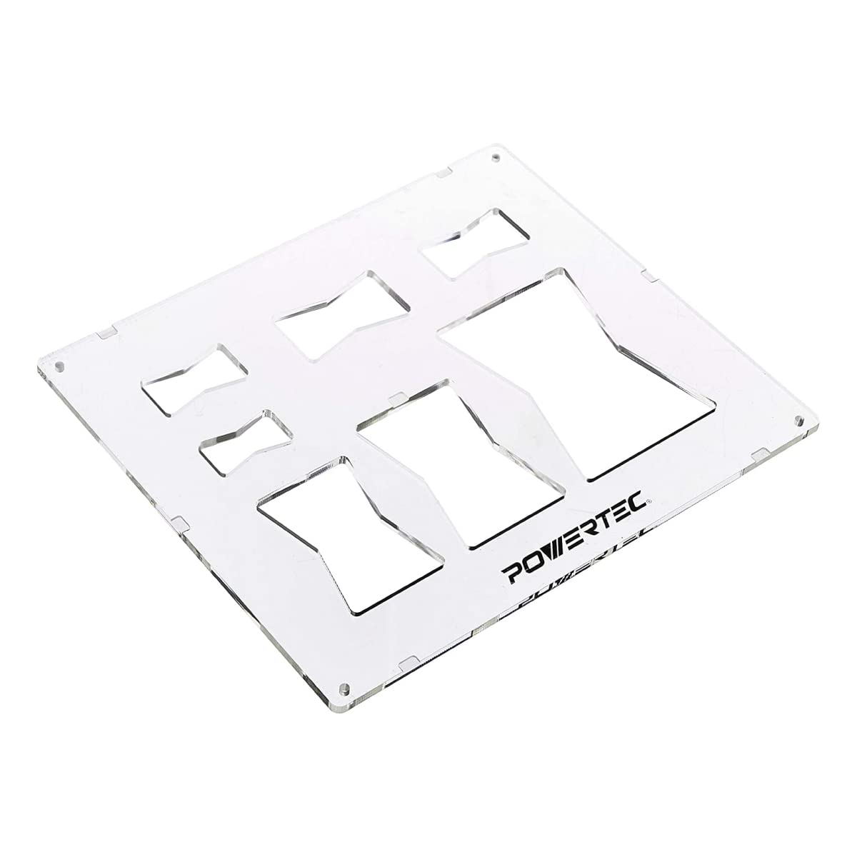 POWERTEC 71356 Clear Acrylic Butterfly Bowtie Router Template for Woodworking, Decorative Wood Router Jig Stencils Inlay Kit for Precise Cuts (7 in 1 Template)