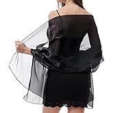 Ladiery Silky Shawls and Wraps for Evening Dresses: Women Sheer Soft Bridesmaid Wedding Formal Party Organza Shawl