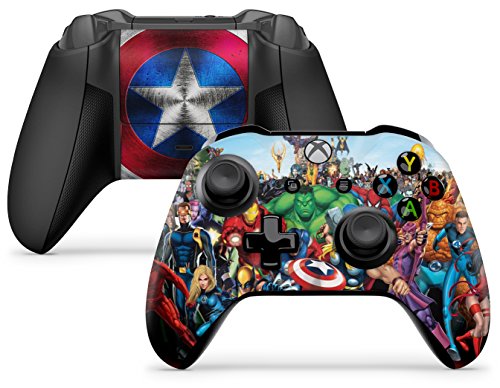 giZmoZ n gadgetZ Superhero Skins Compatible Xbox ONE X XBX Console Decal Vinal Sticker + 2 Controller Set