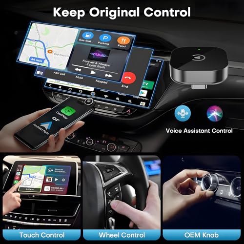 AotuLink USB C Wireless CarPlay and Android Car Adapter, Wired to Wireless Dongle | Plug & Play, Compatible with iOS and Android Smartphones