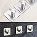 LOOGI Adhesive Hooks, Door Hooks Heavy Duty Towel Hooks Stick on Wall Waterproof Stainless Steel Robe Hanger for Hanging Bathroom Kitchen Home 5 Pack
