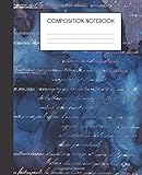 Composition Notebook: Vintage Mermaid Letters Faux Ombre Glitter Glam College Ruled Notebook Lined School Journal