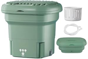 BESDAS Portable Washing Machine, Mini Foldable Bucket Washer and Spin Dryer for Camping, RV, Travel, Small Spaces, Lightweight and Easy to Carry