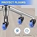 8T8 Upgraded Chair Caster Wheels 3'', Quiet and Smooth Rolling,Heavy Duty Wheels with Threaded Stem M10(3/8''), Safe for Hardwood Tile Carpet Floors, No Floor Mat Needed,Set of 5 (3 inch Blue)