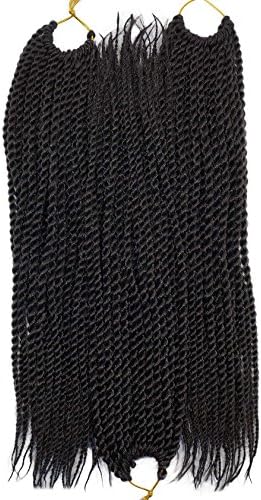 3Packs/Lot Thin Senegalese Twist Braids Hair 12inch 30strands/pack 50gram/pc Ombre #Black Color Synthetic Fiber Crochet twisting Braiding Hair Extensions