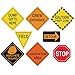 Traffic Signs Cutouts Construction Birthday Party Supplies for Boys Set of 8