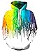 RAISEVERN Men's Multicolor Melting Paint Hoodies Autumn Fleece Hooded Sweater Sweatshirt Melting Paint XX-Large