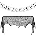 Tuoyi Halloween Decorations Set, Black Lace Spiderweb Fireplace Mantle Scarf and Hocus Pocus Banner for Halloween Party