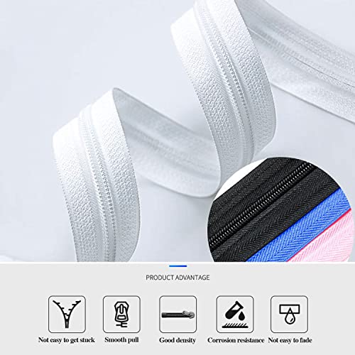 Sawoake 3 Nylon Coil Zippers by The Yard Bulk 10 Yards with 20pcs