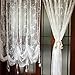 DOKOT White Lace Sheer Balloon Curtains Roman Embroidered Tie Up Ruffle Valance