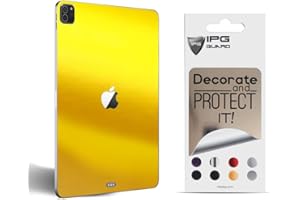 IPG Decal for IPAD Decorative Carbon Fiber Vinyl Back Protector Anti Scratch Skin Guard - 3D Surface - Bubble -Free Easy to Install (Shiny Yellow, iPad Pro (2nd Gen))