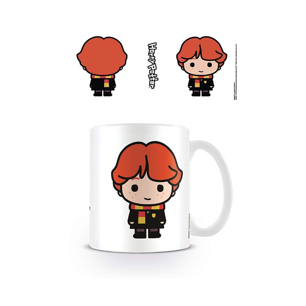 Harry Potter Ceramic Mug with Japanese Style Chibi Illustrations of Ron Weasley in Presentation Box - Official Merchandise