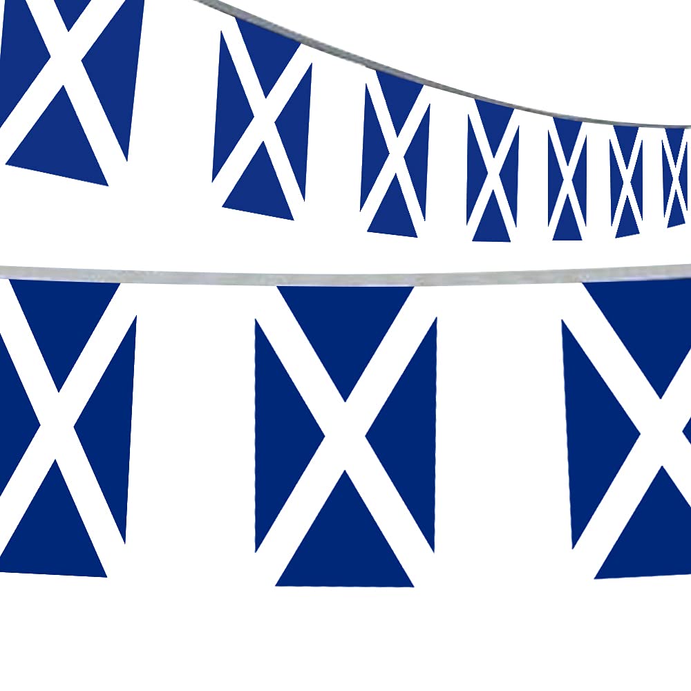 30 Scottish Flag 9m Bunting Scotland St Andrews Cross Banner Decoration for Indoor & Outdoor Use