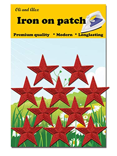 Iron On Patches - Red Star Patch 10 pcs Iron On Patch Embroidered Applique A-30