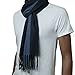 Alpine Swiss Mens Plaid Scarf Soft Winter Scarves Unisex,Navy Stripe,One Size