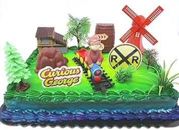 Lot De 16 Decorations Pour Gateau D Anniversaire George Le Singe Sur Un Train Qui Se Deplace A Travers Une Ville De Fantome Occidentale Amazon Fr Jeux Et Jouets