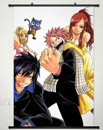 Wall Scroll Poster Fabric Painting For Anime Fairy Tail Key Roles 028